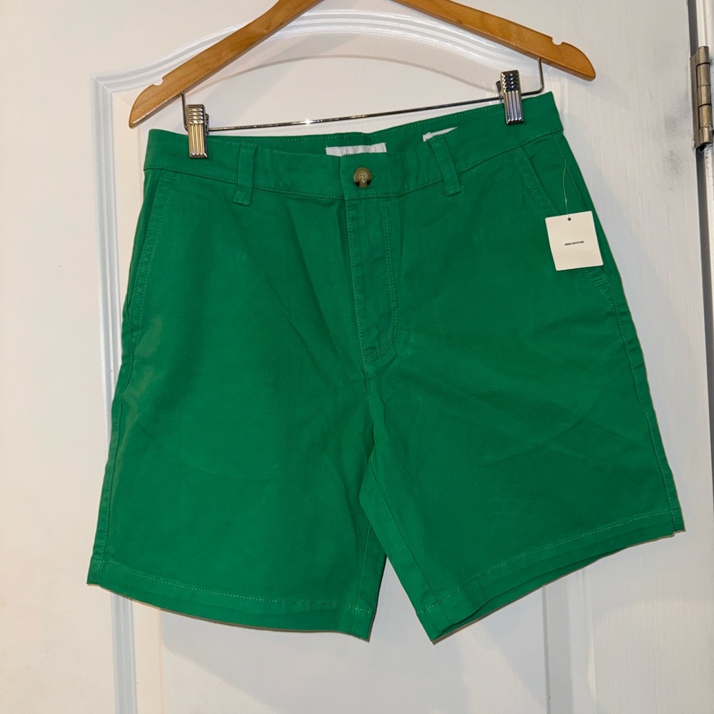 Urban Outfitters Green Flat Front Chino Shorts